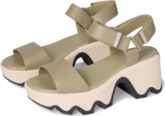 Sorel Kinetic Aura Y-strap Womens Dress Sandals Dusty Twill/Gum 18 : 10.5 B - Medium, Leather