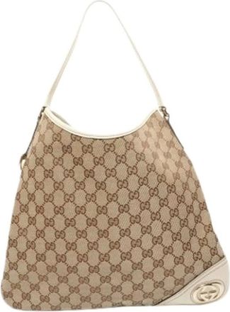 Gucci Pre-owned Shoulder Bags, female, Beige, Size: ONE SIZE Pre-owned GG Canvas Shoulder Bag