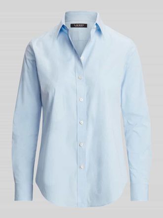 Lauren Ralph Lauren Regular FiT Langarmbluse aus Baumwoll-Mix in Hellblau, Gr&ouml;&szlig;e L