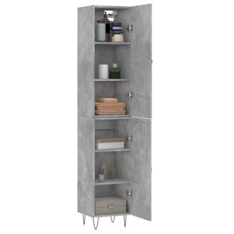 Berkfield Home Highboard Concrete Grey 34.5x34x180 cm Engineered Wood