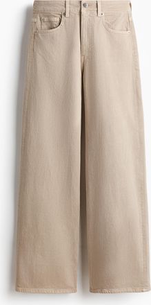 H&M Wide High Waist Jeans - Beige