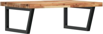 vidaXL Basin Shelf Wall Mounted Steel and Solid Wood Acacia vidaXL