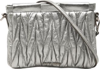 Miu Miu Pre-owned Miu Miu Matelasse Metallic Nappa Frame Clutch with Strap Ladies MU3RNT9JZL6Z95PP