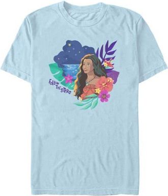 Disney Mens Moana Follow The Stars T Shirt in Light Blue at Nordstrom, Size Xxx-Large