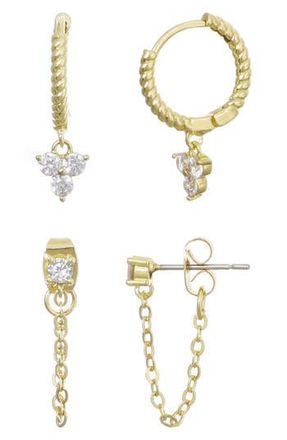 Adornia Set of 2 Earrings in Gold at Nordstrom Rack