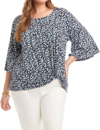 Karen Kane Flare Sleeve Pick-Up Top - Plus In Print