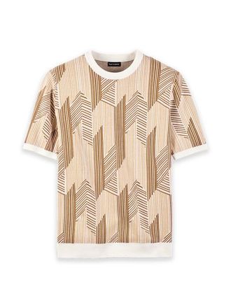 Paul Fredrick Cotton Crewneck Sweater Short Sleeve in Ivory at Nordstrom, Size Xx-Large