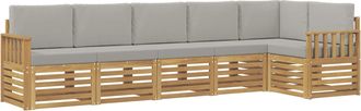 vidaXL Conjunto De Sof&aacute;s De Exterior 6 Uds. Blanco Y Gris Claro Vidaxl