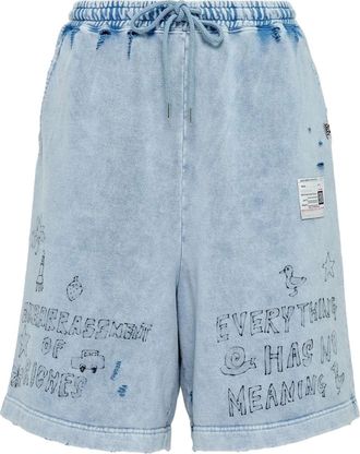 Miharayasuhiro Shorts con effetto vissuto - Blu