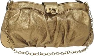 Ferragamo Pre-owned Clutches, female, Yellow, Size: ONE SIZE Pre-owned Leather Clutch