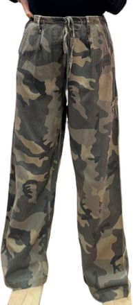 Mustard Seed Camo Pants With Drawstring In Grey