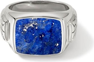 John Hardy sterling silver lapis lazuli signet ring - men - Lapis Lazuli/Sterling Silver - 10