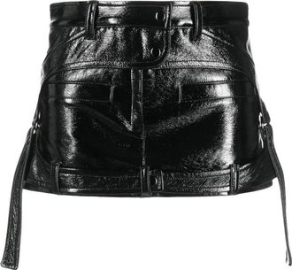 Courr&egrave;ges Vinyl Minirok - Dames - Korte rokken - Zwart - M - Katoen - Rokken