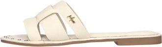 Mexx Schoenen, Dames, Beige, 39 EU, Leer, Zwarte Leren Slipper Lisa met Diamanten