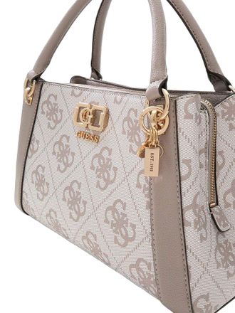 Guess Logo Polyurethane Top Handle Bag - Gray