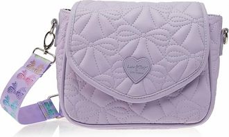 Betsey Johnson Womens Quilted Crossbody Purse Bag In Purple Lbkatya