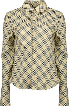 Burberry Gestreepte Katoenen Blouse - Dames - Blouses & Shirts - Beige - Maat: 2XS Katoen