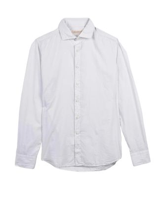 Ghirardelli White Minimalist Cotton Shirt