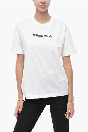 Off-white Cotton Crewneck T-Shirt CHESS MOVE size Xxl