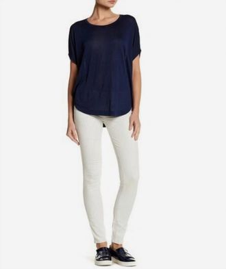 Vince Riley Pinstripe Rexford Dive Skinny Jeans In Beige