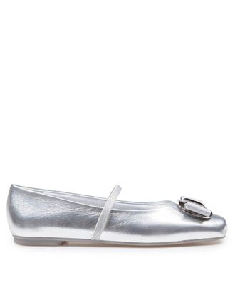Ferragamo Ballerina In Soft Laminated Leather