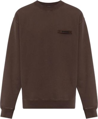 Jacquemus Grosgrain Sweatshirt - Heren - Sweatshirts - Bruin - XL - Katoen - Hoodies & sweatvesten