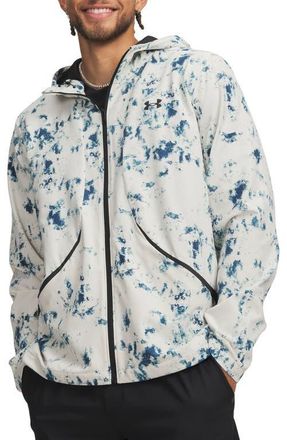Under Armour UA Unstoppable Printed Woven Full Zip Hoodie in Summit White at Nordstrom, Size Xx-Large