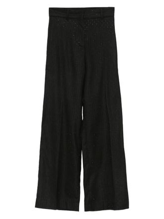 Maje rhinestone pinestripe trousers - Black