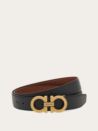 Ferragamo Men Gancini reversible and adjustable belt Brown