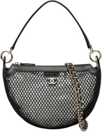 Chanel Pre-owned Mesh Satchel - Dames - Vintage Schoudertas - Zwart - ONE Size - Leer - Vintage