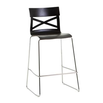 Siediti Fuori e Dentro Taburete de cocina de resina con fibra de vidrio antracita