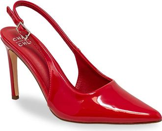Chase + Chloe by Intouch Footwear Pointed Toe Slingback Pump in Red Patent at Nordstrom Rack, Size 7.5