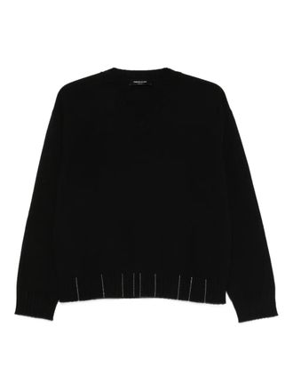 Fabiana Filippi V-neck sweater - women - Cashmere/Wool/Silk - 40 - Black