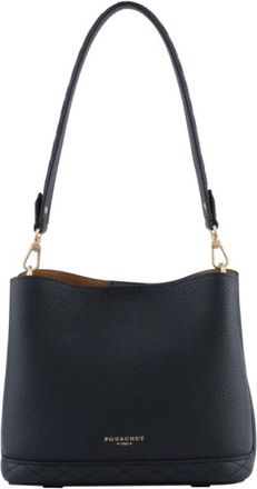 Pourchet Manhattan PM Satchel - Dames - Schoudertassen - Blauw - ONE Size - Leer - Tassen