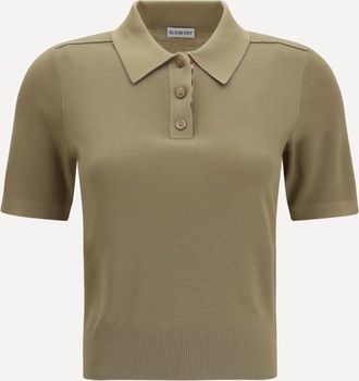 Burberry Polo in maglia con finiture a quadri Woman S