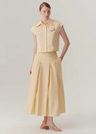 Exquise Hadley Midi Skirt in Yellow at Nordstrom, Size X-Small