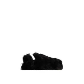Moncler Moncler Snug Shearling Flats, Women, Black, Size: 36