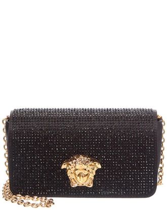Versace Embellished Mini Satin Wallet On Chain