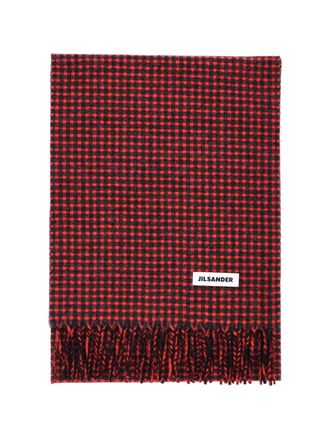 Jil Sander Womens Scarfs Red Virgin Wool