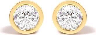 House of Brilliance 14K Gold Lab Grown Diamond Screw-Back Classic Bezel Solitaire Stud Earrings in Yellow at Nordstrom