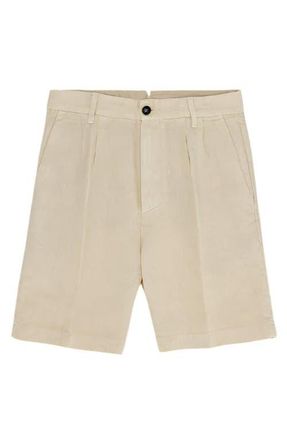 Fortela Beachshort Linen Short with Pleats in Milk at Nordstrom, Size 24 Eu