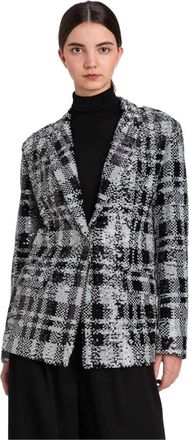 Twinset Sequin Check Blazer - Dames - Blazers - Grijs - L - Pailletten - Jassen