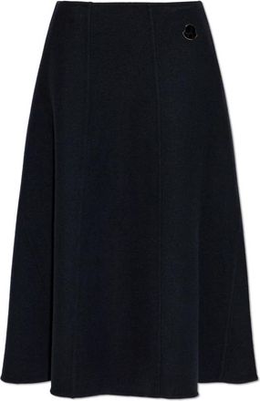 Moncler Wool Midi Skirt - Dames - Midirokken - Blauw - XS - Leer - Rokken