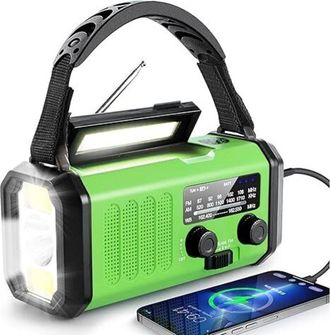 OEM Radio De Emergencia Con Manivela, Radio Solar De 10 000 Mah/37 000 Mwh, Radio Meteorol&oacute;gica Noaa/am/fm, Radio Dinamo Con Linterna Led Multifunci&oacute;n Par