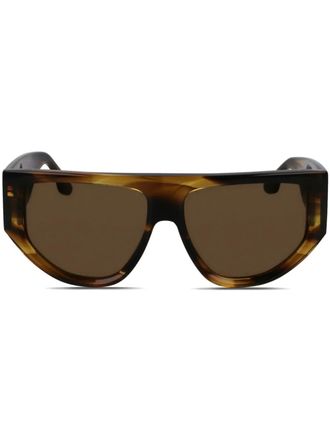 Victoria Beckham logo-plaque sunglasses - Brown