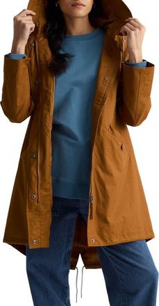 Seasalt Cornwall Seafaring Waterproof Linen & Organic Cotton Hooded Coat in Nutwood at Nordstrom, Size 10 Us