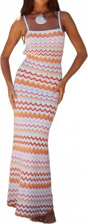 Runaway The Label Albie Maxi Dress In Orange Multi