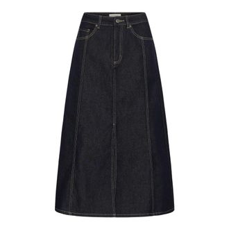 Kaffe KAgitha Denim Rok - Dames - Rokken - Blauw - Maat: 2XL Denim