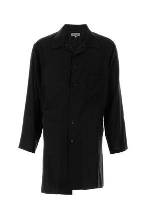 Yohji Yamamoto Black Cellulose Oversize Shirt