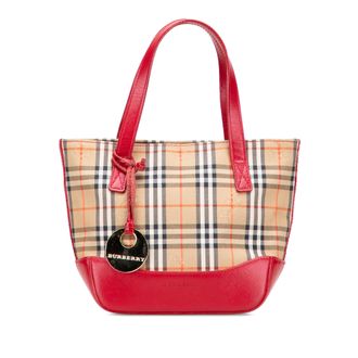 Burberry Vintage Geruite Leren Tote